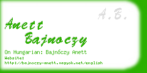 anett bajnoczy business card