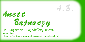 anett bajnoczy business card